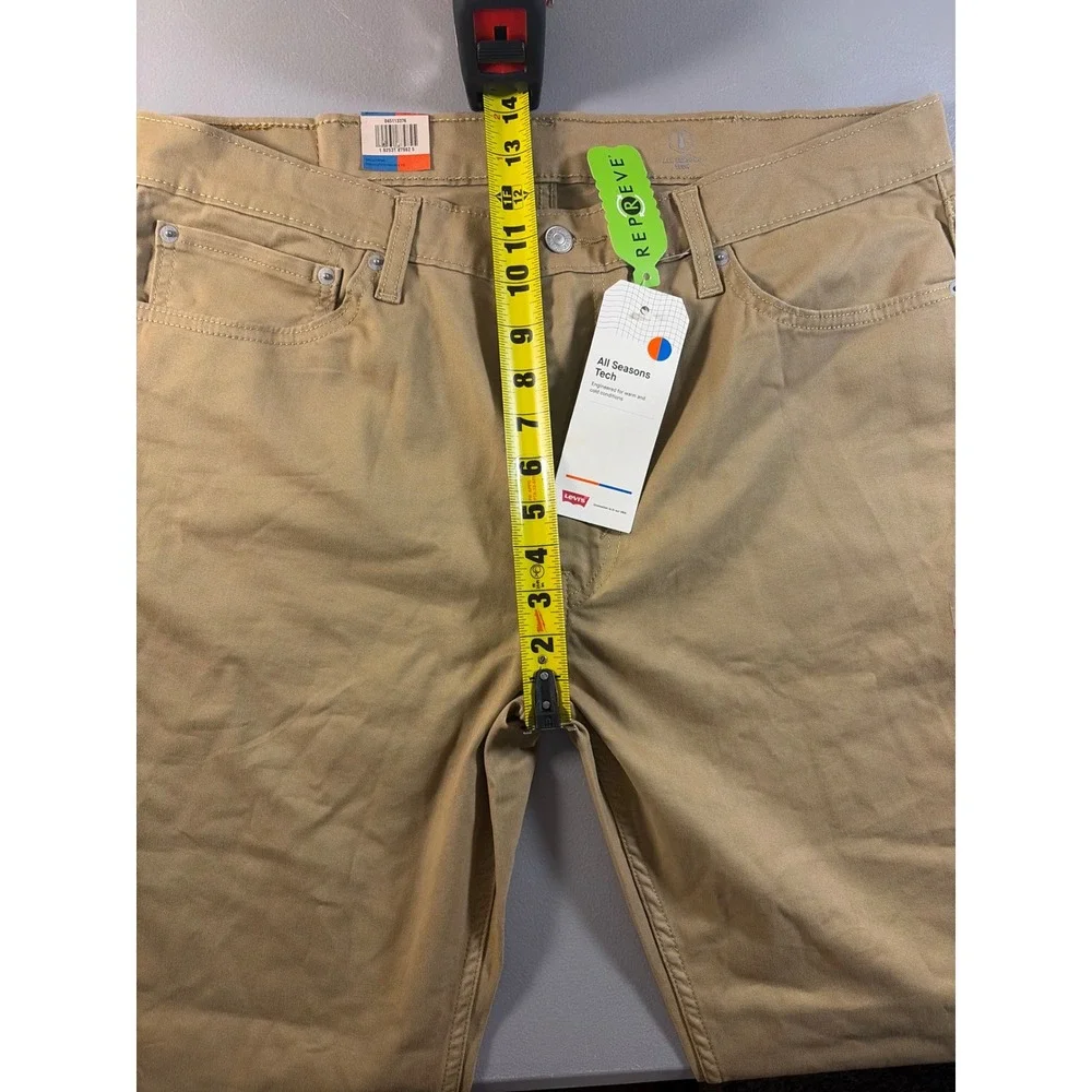 Levis 511 Slim Fit Pants Mens 38x30 Khaki Tan Stretch All Seasons Tech Chino NWT